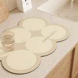 brown circle minimalism sink mat
