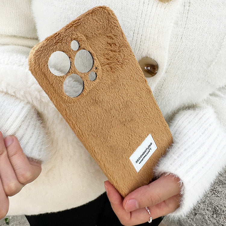 2color short fur iPhone case