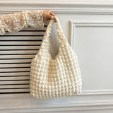 5color square puff handbag