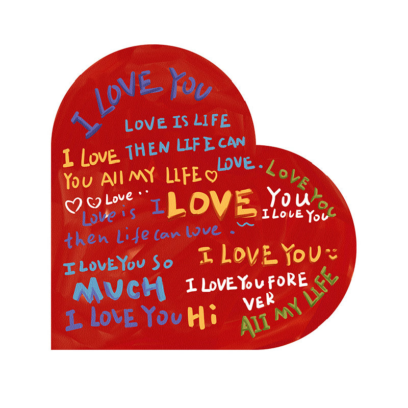 i love you colorful paint sink mat