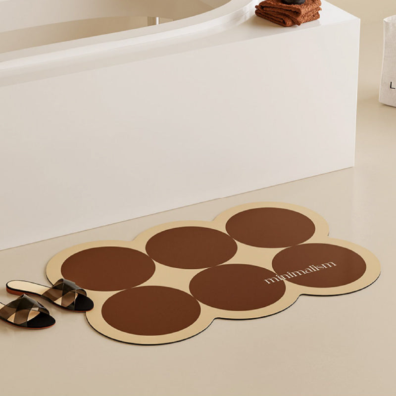 brown circle minimalism bath mat