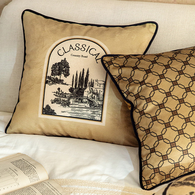 country road logo square cushion
