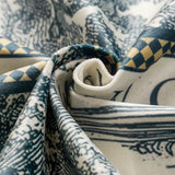 blue retro forest table cloth