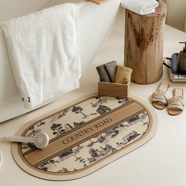 country road logo bath mat