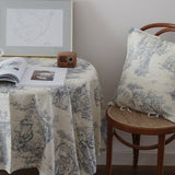 toile de Jouy blue table cloth