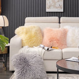 4color long fur cushion