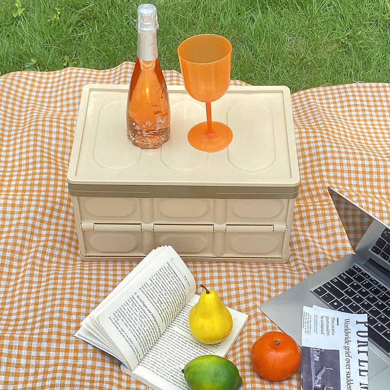 natural gingham check picnic cloth