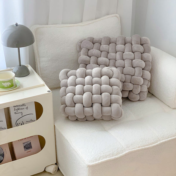 2color natural knit cushion