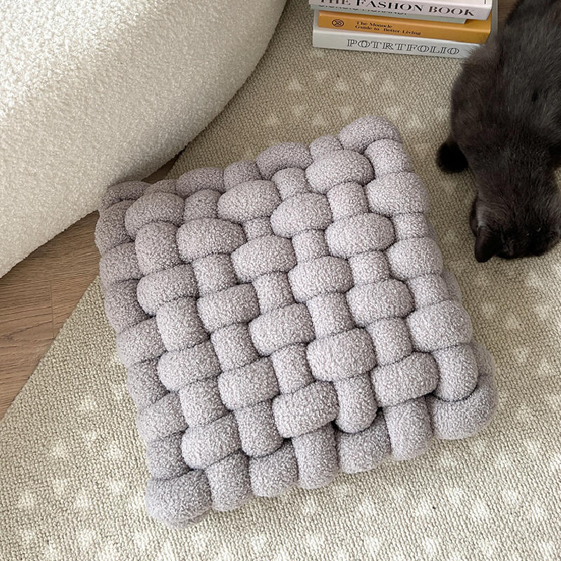 7color fluffy twist square cushion