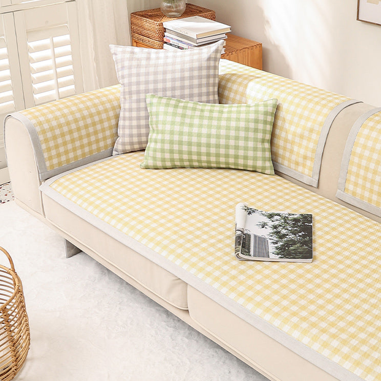6color pail gingham check sofa cover