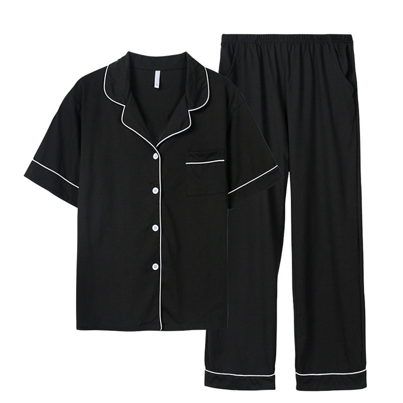 piping charcoal gray pair roomwear