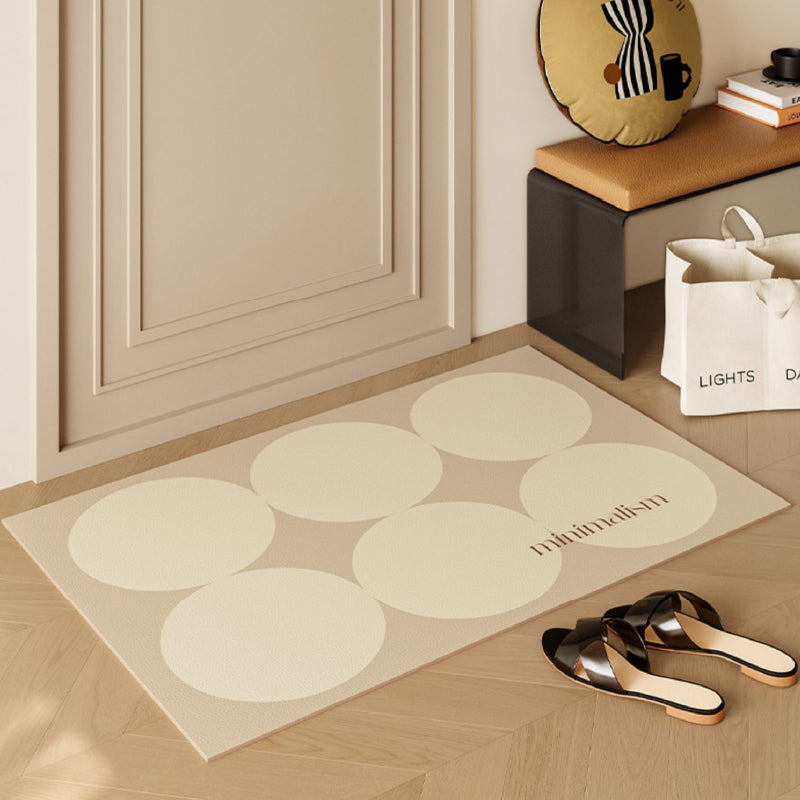 brown circle minimalism door mat