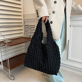 5color square puff handbag