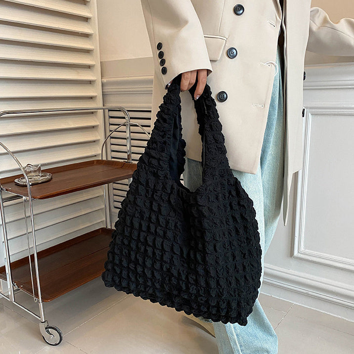 5color square puff handbag