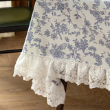 2color french flower velvety table cloth