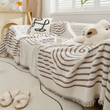 4color two tone line sofa cover
