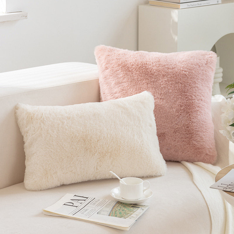 7color simple fur cushion