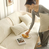 5color velvet wave sofa cover