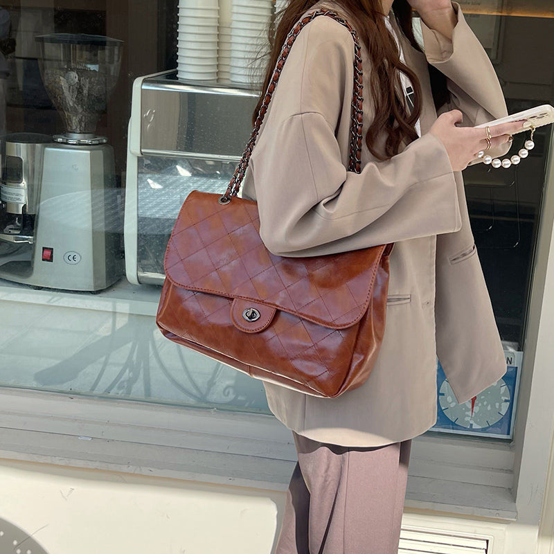 3color diamond stitch bag