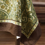 green blooming table cloth