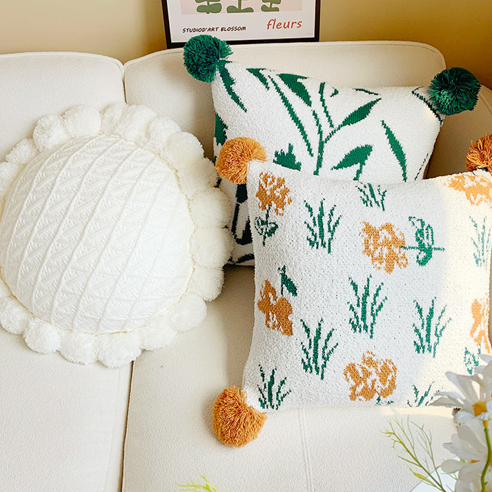 3design knit flower cushion