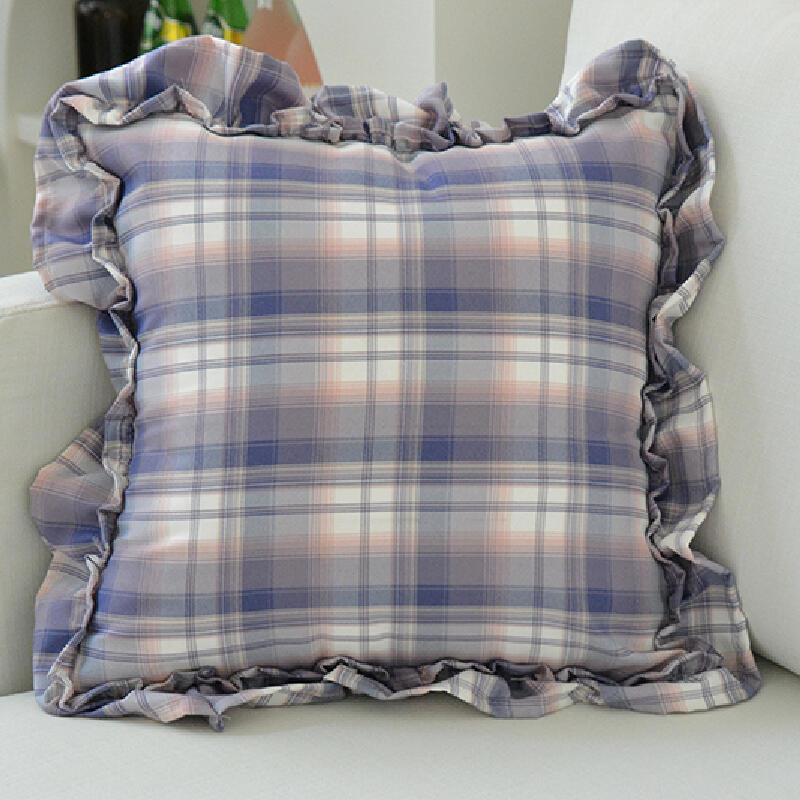 6color frill check square cushion