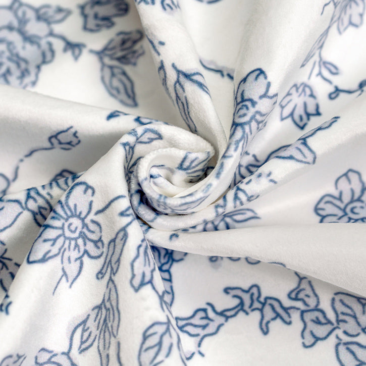 french flower velvety frill cushion