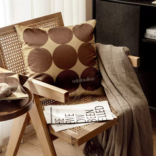 brown circle minimalism 2way quilt cushion