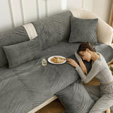 5color velvet wave sofa cover