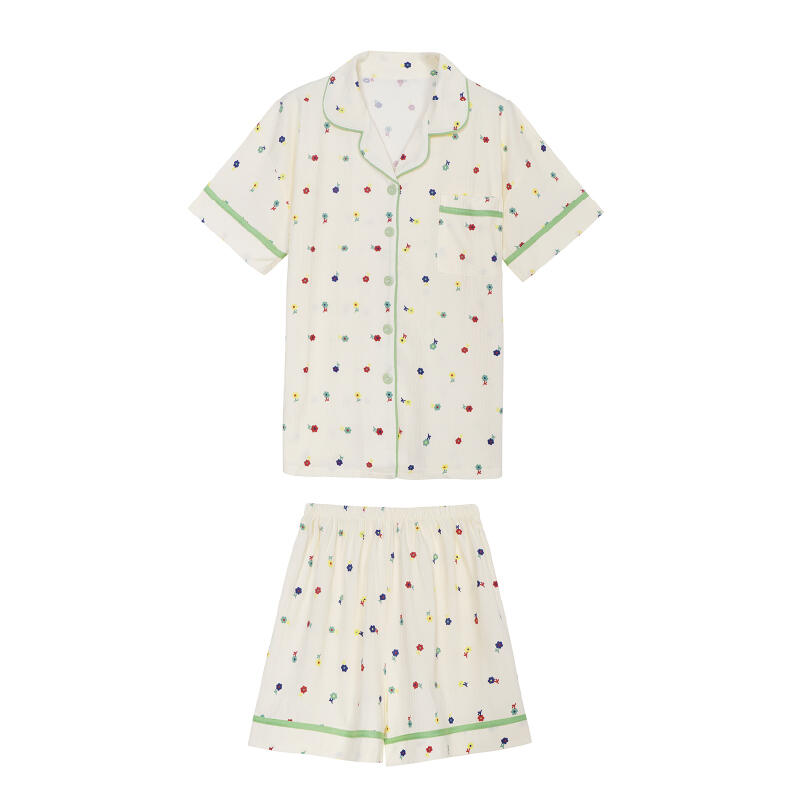 2design floral front button roomwear