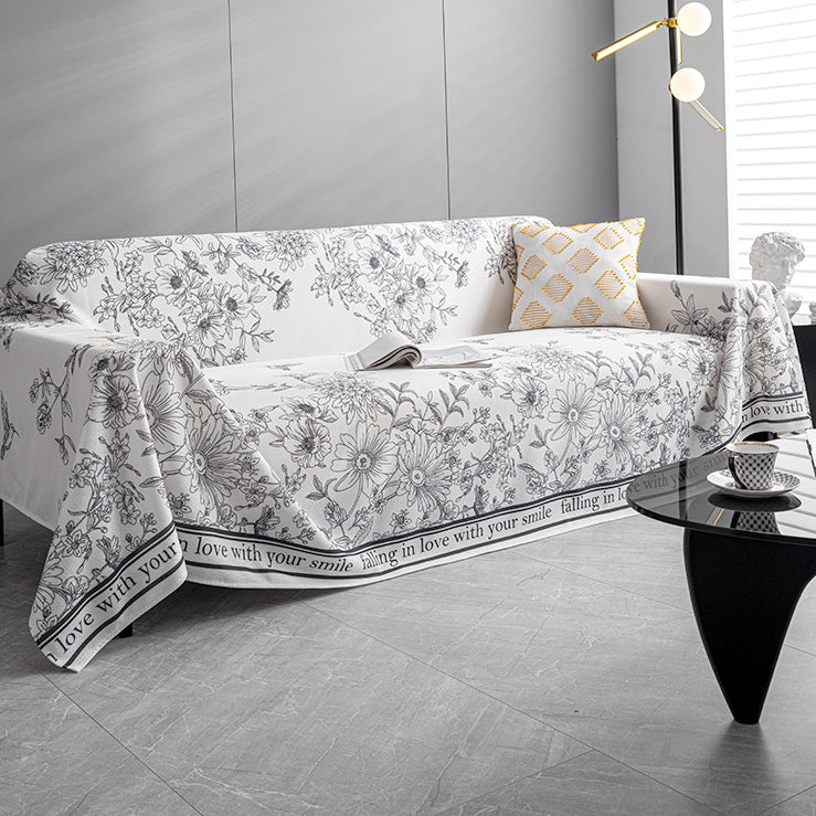 4design flower Ice silk sofa cover