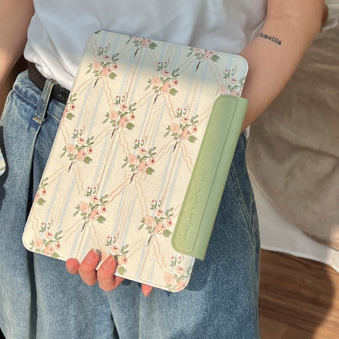 retro flower iPad case