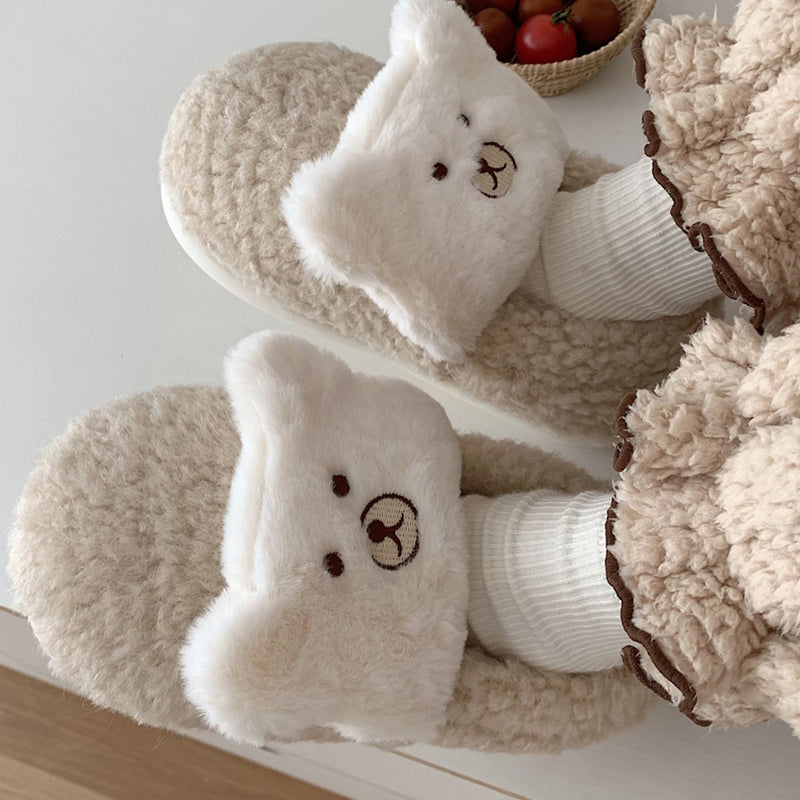 4color fur bear roomshoes