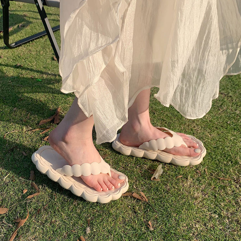 3color scallop rubber roomshoes