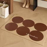 brown circle minimalism door mat