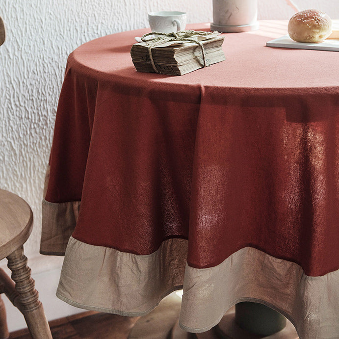 4color round frills tablecloth