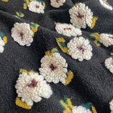 2color monotone flour embroidery blanket
