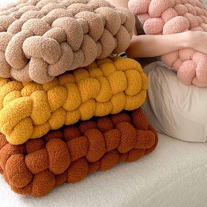 7color fluffy twist square cushion