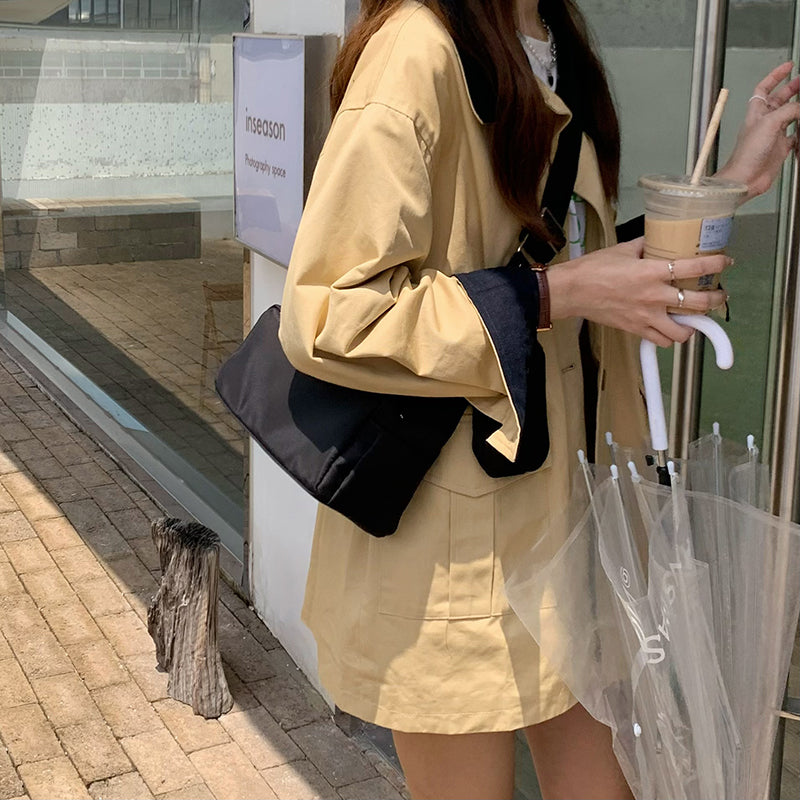 2color casual square shoulder bag