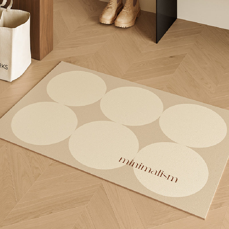 brown circle minimalism door mat