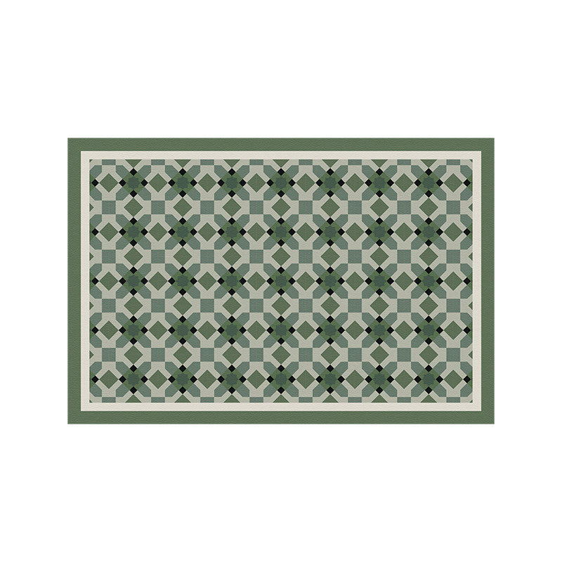 green retro forest door mat