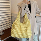 5color square puff handbag