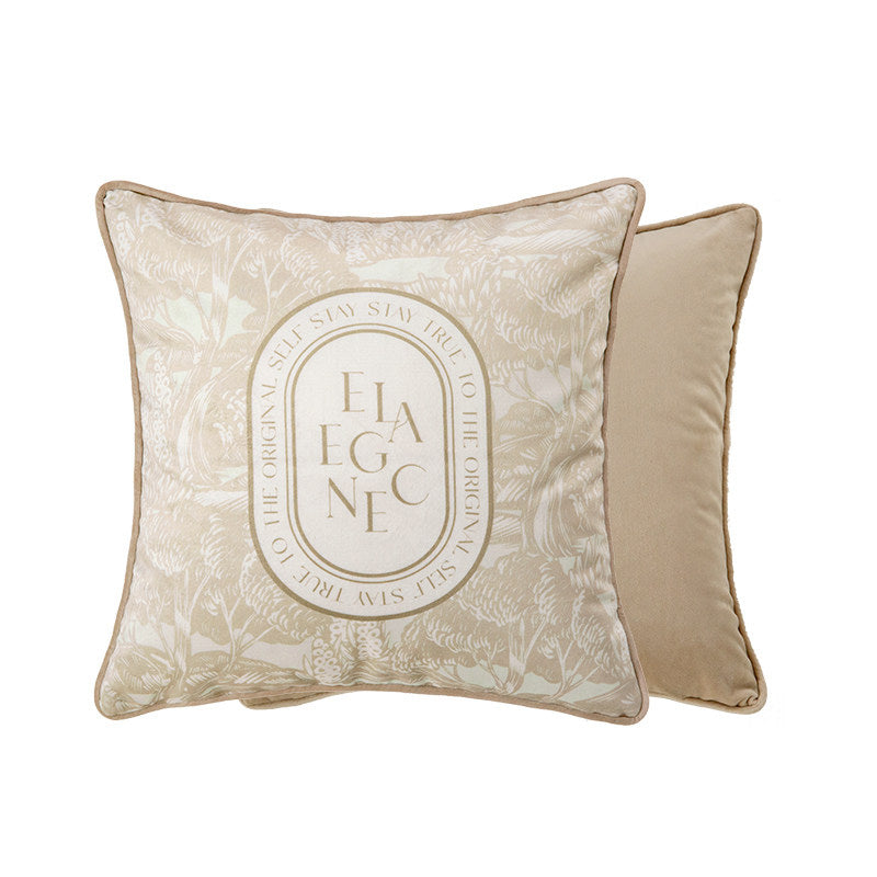 2design beige elegance logo cushion
