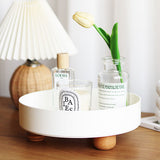 2color wood legs round tray
