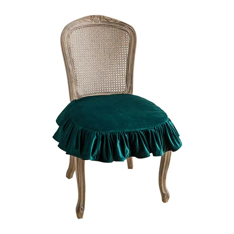 6color velvet frill chair cushion