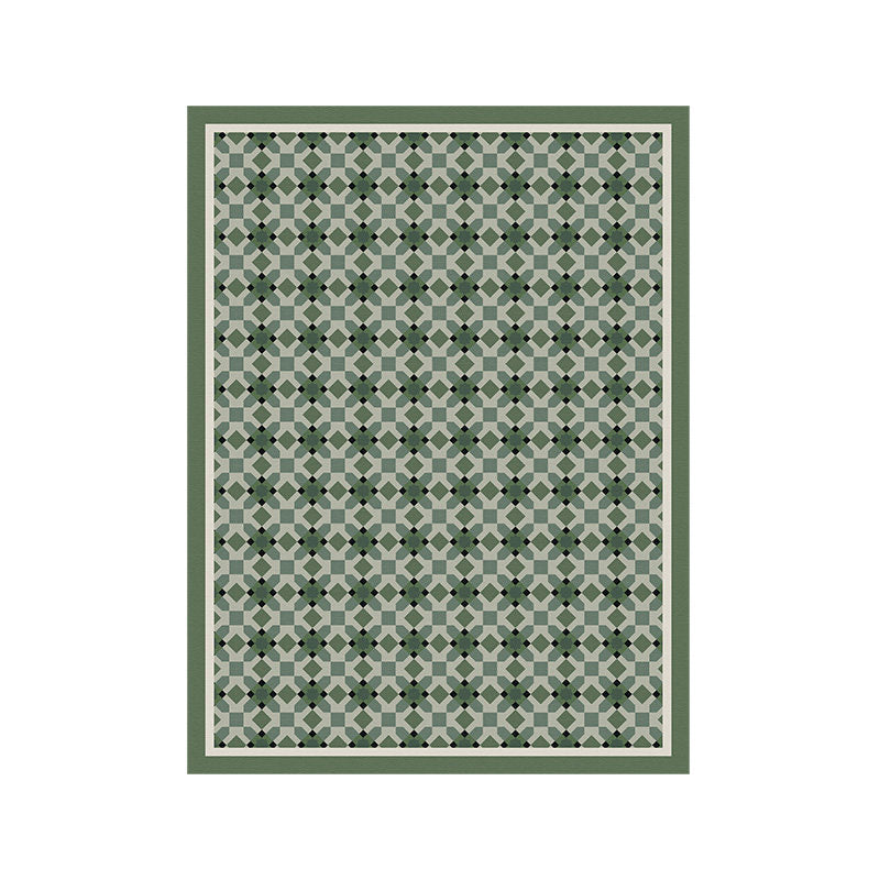 green retro forest door mat