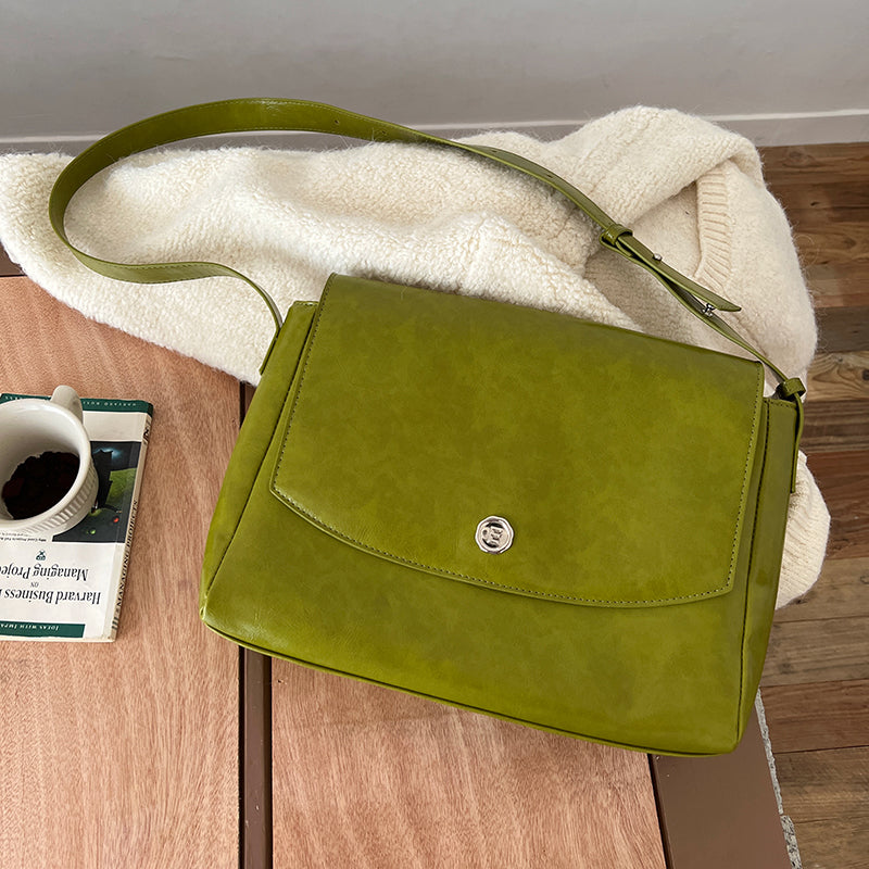3color vintage deep leather bag