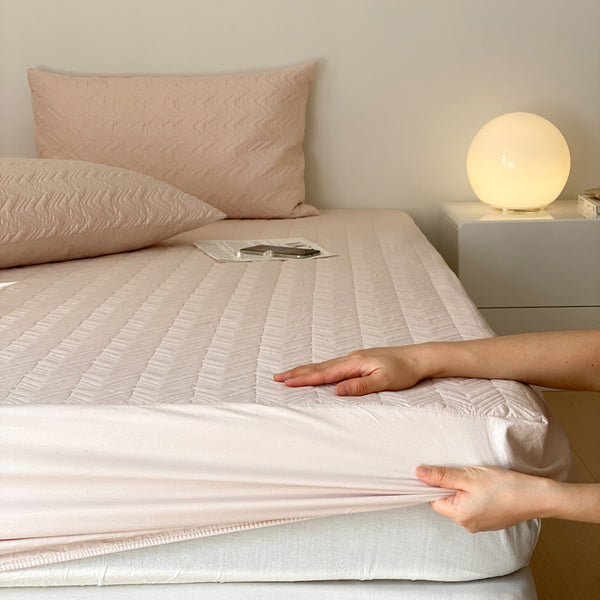 4color herringbone mattress sheets & pillow sheets set