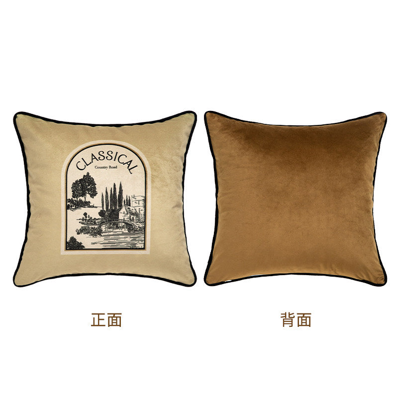 country road logo square cushion