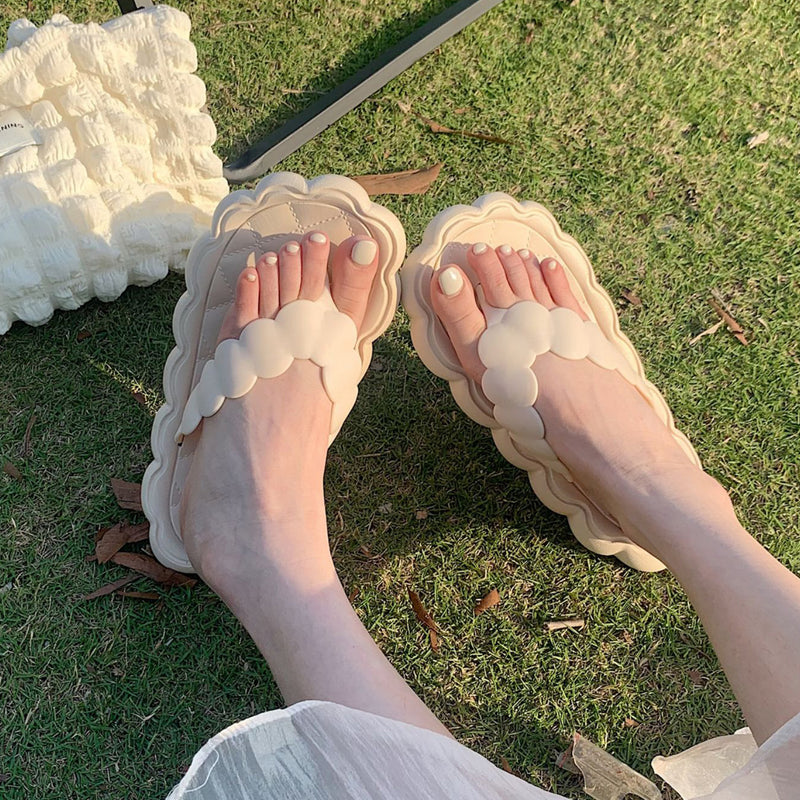 3color scallop rubber roomshoes